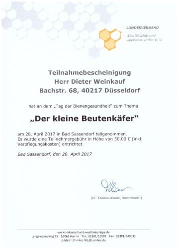 BSV-Weiterbildung „Kleiner Beutenkäfer“