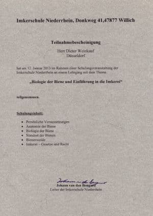 Seminar „Biologie der Biene und Einführung in die Imkerei“