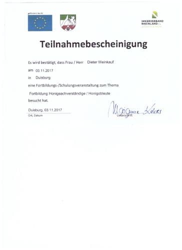 HSV-Weiterbildung des Imkerverbands Rheinland