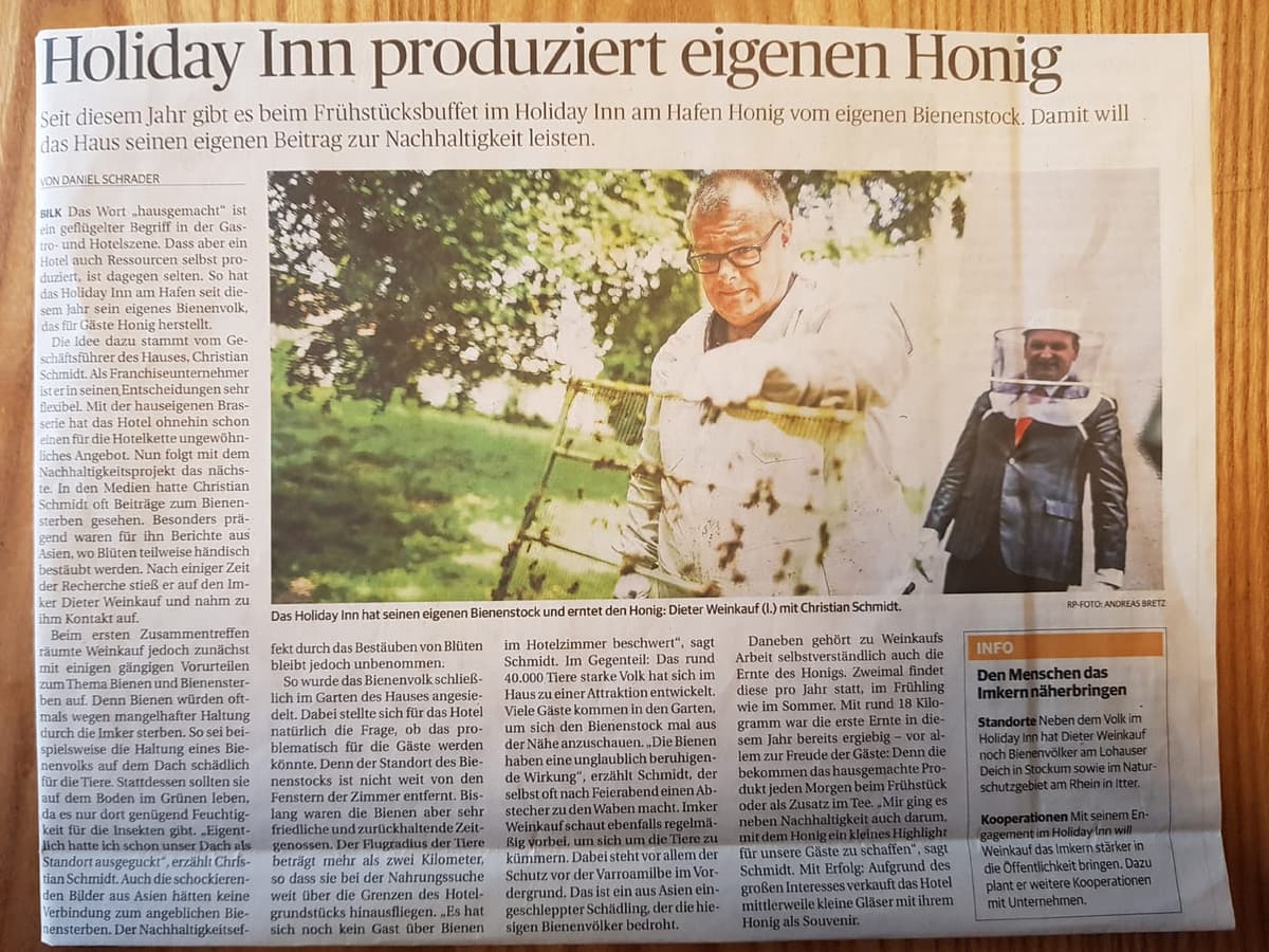 Rheinische Post — Holiday Inn produziert eigenen Honig