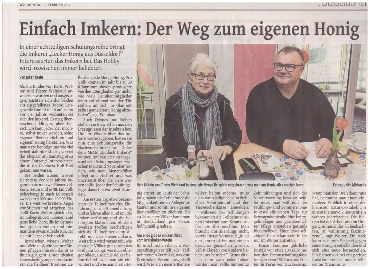 Westdeutsche Zeitung (WZ) — Imker-Lehrgang 2017
